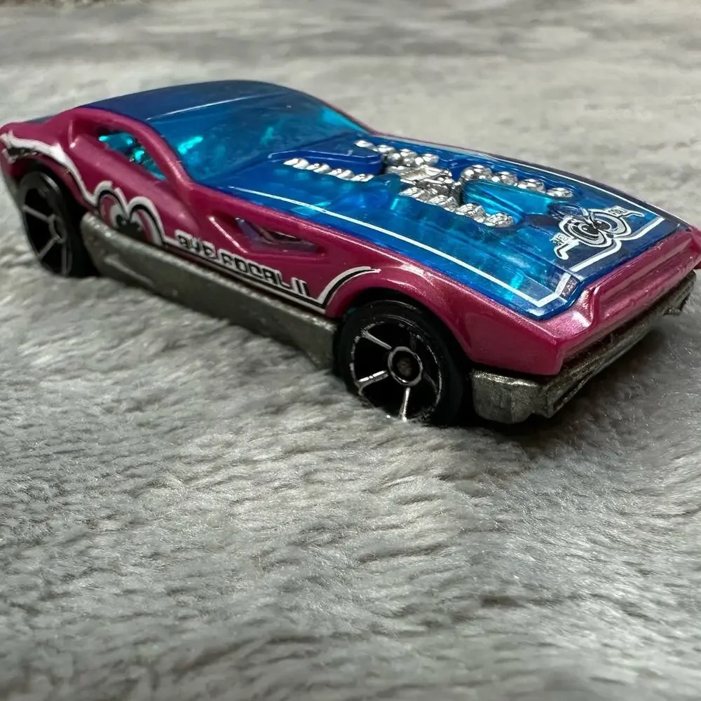 Hot Wheels Bye Focal Blue Pink Diecast Race Car Vintage